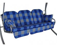 Angerer Deluxe Schaukelauflage 3-Sitzig Design Dublin blau