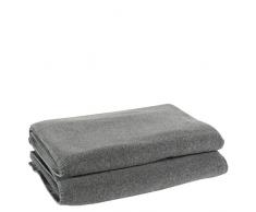 Soft-Fleece-Decke – Polarfleece-Decke mit Häkelstich – flauschige Kuscheldecke – 160x200 cm – 940 medium grey mel. – von ’zoeppritz since 1828’