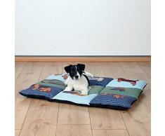 Trixie Pet Products Patchwork gesteppt Bett, Blau/Grün, 31.5 × 21.5 in, Quilted Bed, Blue/Green