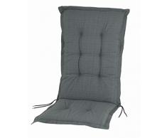 Hochlehner Gartenstuhl Auflage Deluxe Sitzauflage Stuhlauflage Hochlehnerauflage Gartenstuhlauflage Farbe: Basic Grau ca. 120 x 50 x 8 cm Made in Europe Sitzpolster Rückenkissen