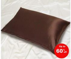 Jasmine Silk Kissenbezug, 100% 19 Momme Charmeuse Seide Kissenbezug Mokka 50x75cm