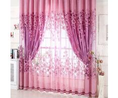 Chinatera Neue Blume Gedruckt Tür Fenster Transparent Gardine (Lila)