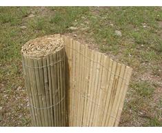 Bambuszaun, Bambus Sichtschutzmatte, Bambusmatte 500 cm H 200 cm, gespalten