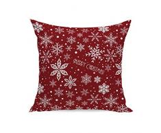 Kissenbezug Weihnachten,Kissenbezug Hülle 45cm x 45cm mit weihnachtlichen Motiven Weihnachten Deko Kissenbezug Sofa Bett Auto Home Decor Festival Kissenhülle aus Baumwolle Leinen (D)