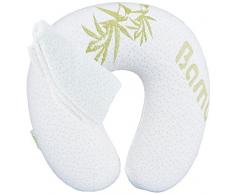 NACKENKISSEN + GRATIS-BEZUG ✮ Ergonomisches Nackenkissen mit Memory-Foam und Bambusfaser Bezug als Nackenhörnchen ✮ Orthopädisches Nackenhörnchen mit Memory-Schaum als Reisekissen