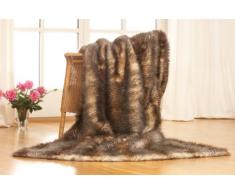 BonMercato Überwurfdecke Kuscheldecke Felldecke SILBERFUCHS 1tlg. 170 * 220cm
