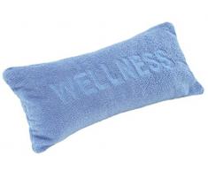 brandseller Badewannenkissenn Nackenkissen mit Saugnäpfen als Reisekissen oder Wannenkissen aus weichem Microfaser Kissen für Badewanne Aufschrift Wellness Weiss ca 40 x 20 cm (40 x 20cm, Hellblau)