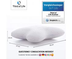 Seitenschläferkissen ACAMAR | Orthopädisches Nackenstützkissen | Viscoelastischer Memory-Schaum | Thermoregulierender Bezug | Visco-Kopfkissen, HWS Nackenkissen, Seitenschläfer-Kissen | 55x47x12 cm