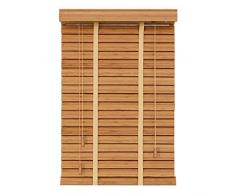 XMAGG Jalousie Bambus, Faltrollo sichtschutz und Sonnenschutz, Licht- und Blendschutz, Jalousien Rollo, Plisseerollo mit Zugschnur und Drehstab, inkl. Klemmclips,45x150cm