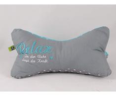 Leseknochen * Nackenkissen * Nackenrolle -Relax-In der Ruhe liegt die Kraft* - türkis