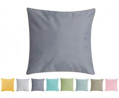 Premium Outdoor Kissen/Dekokissen Hochwertig – Wetterfest – Wasser- & Schmutzabweisend - 100% Polyester (47x47cm, Grau)