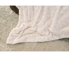 Pelzdecke Felldecke Webpelzdecke Teddy creme-weiß 220x240cm