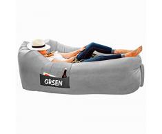 ORSEN Luft Sofa Couch, wasserdichtes aufblasbares Sofa, air Lounger, aufblasbare Liege, Luftsack mit Tragebeutel und integriertem Kissen für Indoor oder Outdoor, Reisen, Camping, Party, Meer, Strand