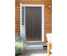 CONACORD Dekovorhang Taupe, 90x200 cm, Dekovorhang Bambus, Dekorativer Vorhang aus handbemalten feinen Bambusröhrchen, Türvorhang mit 90 Strängen und Aufhängeleiste