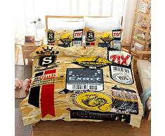 SDZSH Bettwäsche Bettbezug-Set 3-teiliges Set 1 Bettbezug + 2 Kissenbezüge– 3D Digitales Drucken Mikrofaserbettwäsche - Volle Größe,A,UKSuperking