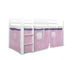 Homestyle4u 1517, Bettumrandung Bettvorhang für Hochbett, Vorhang Stoff Baumwolle, Rosa