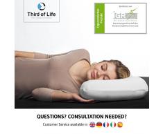 ALOE VERA Nackenstützkissen / Seitenschläferkissen NuMOON mit Wellnesskern | Orthopädisches HWS Nackenkissen mit BAMBUS PureAIR Effekt & Gratis Bezug | Visco Schaum Kopfkissen, Seitenschläfer-kissen