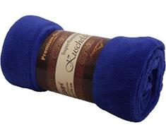 Mikrofaser Kuscheldecke Tagesdecke Wohndecke Auswahl: Größe 220x240cm - Farbe blau - royalblau