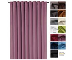 heimtexland Gardine XXL Dekoschal Blickdicht Verdunkelungsgardine Thermogardine HxB 245x275 cm Kälte- und Wärmeisolierung …auspacken, aufhängen, fertig! Vorhang Typ139 (Mauve-aubergine)