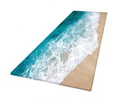 Xmansky Flanell gedruckten Schlicker saugfähige Matten,Sommer-Serie Teppich Flur Fußmatte rutschfeste Teppich absorbieren Wasser Küchenmatte/Teppich 60X180CM