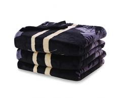 DecoKing 40683 Kuscheldecke 70x150 cm Decke Microfaser Mikrofaserdecke Fleecedecke Wohndecke Fleece weich sanft kuschelig violett schwarz weiß Creme Tropical Jungle Collection