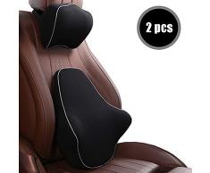 CYANNAN Lordosenstütze Auto, Rückenkissen Memory Foam Memory-Schaumstoff Lordosekissen Zuhause, Büro, Reisen Lendenkissen, Lindert Rückenschmerzen,Schwarz