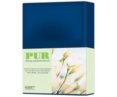 aqua-textil Pur Jersey Spannbettlaken 140x200-160x220 cm dunkel blau Wasserbetten Boxspringbetten Mako Baumwolle