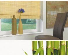 deko-raumshop Bambus Raffrollo mit 7,5mm Stäben Bambusrollo - Breite 60 bis 120 cm - Länge 160 cm - Natur Seitenzugrollo Sichtschutz Fenster Tür Rollo Vorhang Holzrollo Faltrollo (120 x 160 cm)