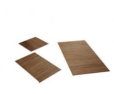 Rutschfeste Badematte aus Bambus von DE-COmmerce I Fussmatte Badteppich Bambusmatte Duschmatte Badezimmermatte Bamboo Badematte mit anti-rutsch Rückseite I Badvorleger LINES classic 80 x 150 cm