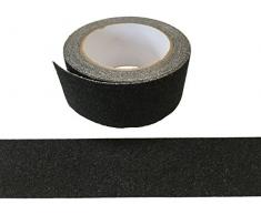 5Meter SCHWARZ Anti-Rutsch Klebeband Mehr Grip Rutschhemmendes Band Streifen 50mm für Innen & Aussen - mehr Sicherheit auf Leitern, Gerüste, Skateboards, glatten Oberflächen - 50mm breit