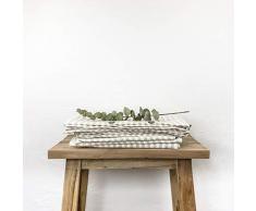 Leinen Bettwäsche Set Liv natur gestreift, Bettdeckenbezug, Kissenbezug, Leinenbettwäsche weich, Öko-Tex zertifiziert