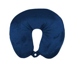 GROSSES MICRO BEAD REISE-NACKENKISSEN FÜR FLUGZEUG- UND AUTOREISEN – WEICHES SAMTKISSEN blau blau