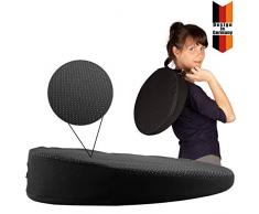 Ergonomisches Keilkissen/Sitzkeil - Rund Ø 34cm mit Anti-Rutsch Bezug und Tragegriff sorgt für gerade Körperhaltung maximale Rückenmuskulatur Steißbein und Bandscheiben-Entlastung Autokeilkissen