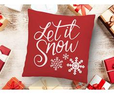 Kissen Weihnachten mit Print Let it Snow