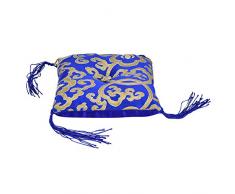 Cikonielf Tibetischer Buddhismus Klangschalen Kissen Rundes Tuch Gesticktes Klangschalen Ringkissen Nepal Handgefertigte tibetische Klangschalen Kissenmatte Handgefertigte Dekoration mit Quaste