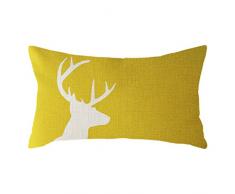 Yookstar Kinderzimmer Kissenbezug mit Tiermotiv Kopfkissenbezug Tiere Theme Wohnkultur Cartoon Deko Pillowcase Bettwäsche Couch Schlafzimmer Bett Home Leinenoptik Pflegeleicht 45 x 45cm (F)