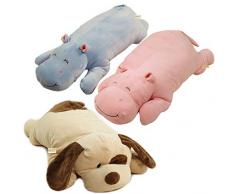 Zaloop Plüsch Kissen Kuscheltier Kuschelkissen Plüschkissen ca. 60 cm (Nilpferd blau 163)