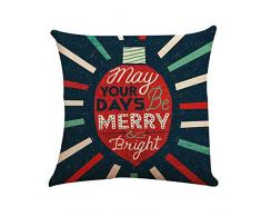Frohe Weihnachten Kissenbezug Kissenhülle Kissenbezüge Hansee, Dekokissen Cases Xmas Elch Dekokissen Kissenbezug für Wohnzimmer Sofa Haus Dekoration 45cmx 45cm（F)