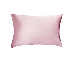 LULUSILK Kissenbezug, 100 % reine Seide, 16 Momme, mit verdecktem Reißverschluss, schont Haut und Haare, 1 Stück 40 x 60 cm Ciruela Clara