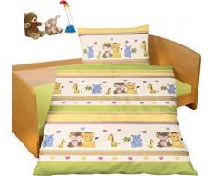 Bierbaum Bettwäsche Dessin, Feinbiber, kiwi, 100 x 135 cm und 40 x 60 cm, Made In Germany