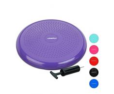 Relaxdays 1 x Balance Kissen, 140 kg Maximalgewicht, Balance Pad mit Luftpumpe, Ballsitzkissen mit Noppen, Fitness Kissen, lila