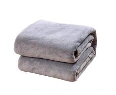 VOSAREA Kuscheldecke Fleecedecke Mikrofaserdecke Plüsch Sofadecke Wohndecke Microfaser Fleece Flanell Warm Polyester Decke Perfekt für Winter 100 x 140 cm (Silbergrau)