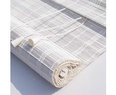 L&WB Bambusrollo Rollos Weiße Verdunkelungsrollos 80Cm / 100Cm / 120Cm / 140Cm Breit - Gartenterrasse Galerie Balkon Bambus Sonnenschutz Mit Volant,120 * 230cm