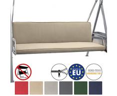 Beautissu Hollywoodschaukel Auflage Loft HS 180x50cm Auflagen für 3-Sitzer Hollywoodschaukel mit Rücken-Kissen Natur erhältlich