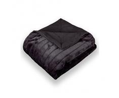 CelinaTex Alaska Kuscheldecke 150 x 200 cm schwarz Polar Fleece Sofadecke Felloptik Tagesdecke Fellimitat Wohndecke