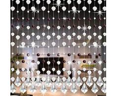 Eastery Vorhänge Kristall Kette Türvorhang Fadengardine Vorhang Raumteiler Perlenvorhang Klar Durchsichtig Einfacher Stil Hochzeit Deko (A) (Color : I, Size : Size)