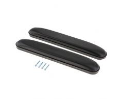 PETSOLA 2Pcs Schaum Armlehne Gepolstertes Kissen Ersatz Für Rollstuhl Größe: 33x5x3cm - Schwarzes PU