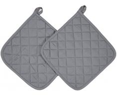 ZOLLNER 2er Set Topflappen Baumwolle, 24x24 cm, grau (weitere verfügbar)