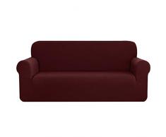 CHUN YI Rhombus Elastisch Sofaüberzug, Sofahusse, Sofabezug für Sofa, Sofaschutz (2-Sitzer, Bordeauxrot)