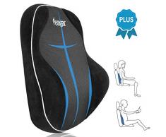 Lendenkissen für Bürostuhl, Feagar lendenwirbelstütze für Autositz, Büro, Zuhause, Ermüdungserleichterung und bequem den ganzen Tag, waschbare Netzabdeckung, schwarz